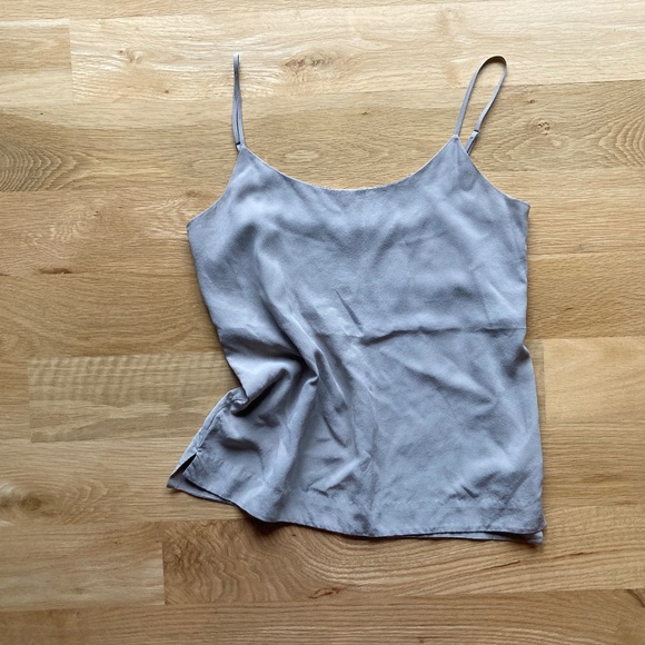 Everlane Tops - Everlane Effortless Silk Camisole Cropped XS Silver